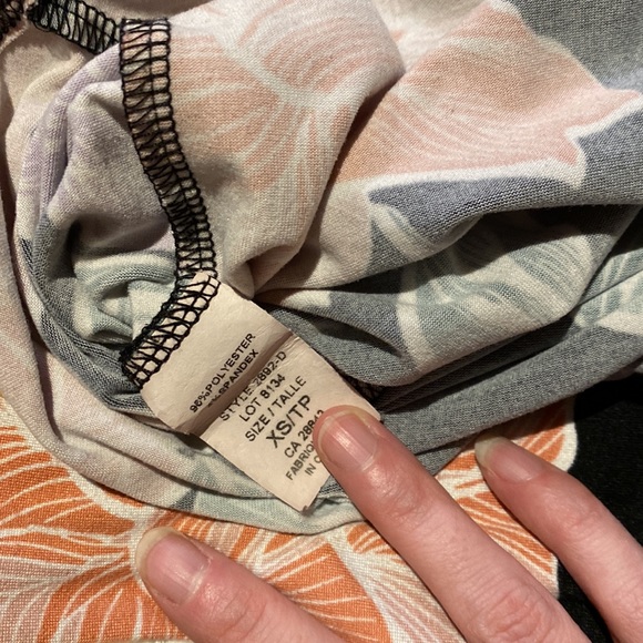 Eclipse Tunic Dress long t-shirt Black Floral pattern Size xsmall - Picture 4 of 5